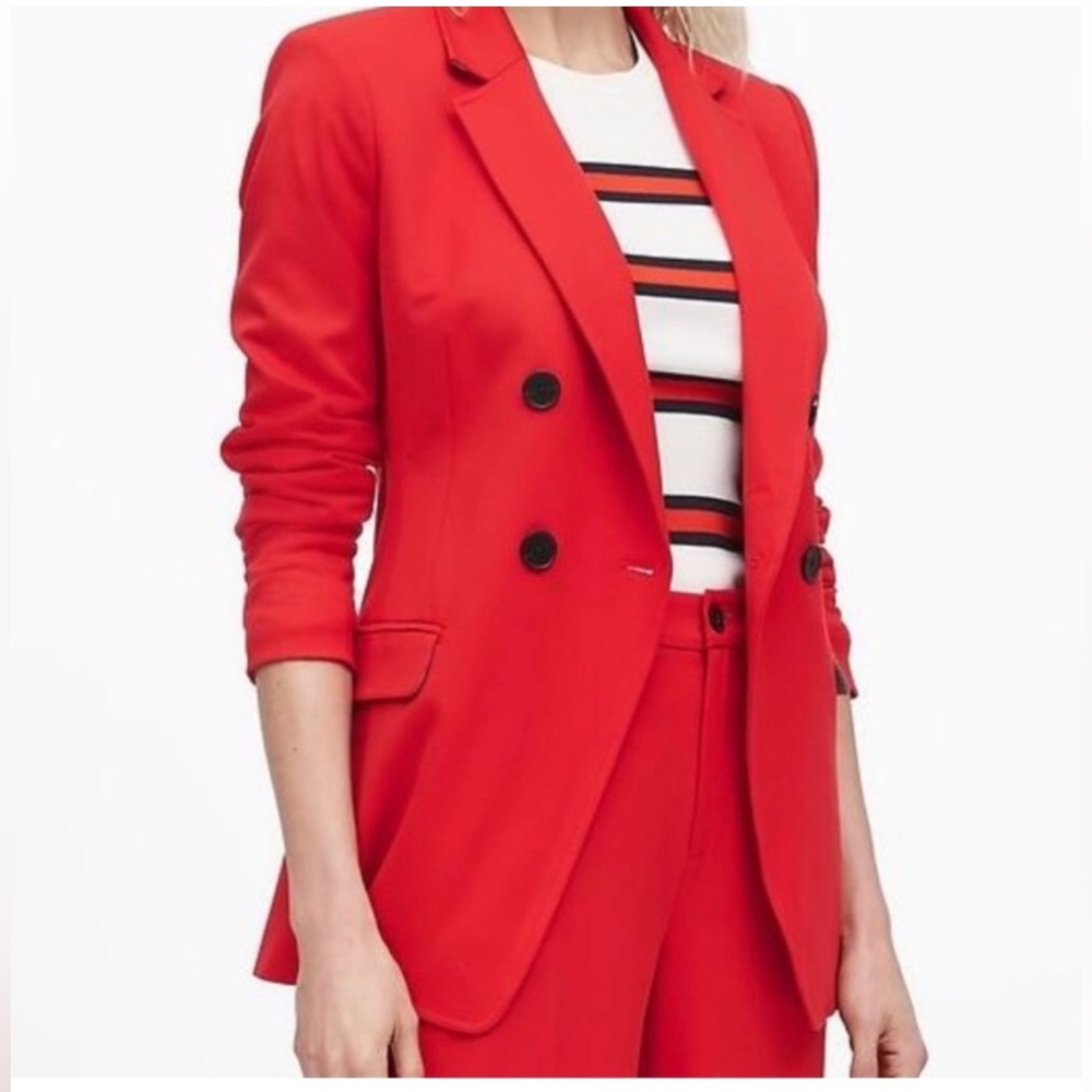 Banana Republic Cadet Double Breasted Ultra Red Blazer Jacket Size 4